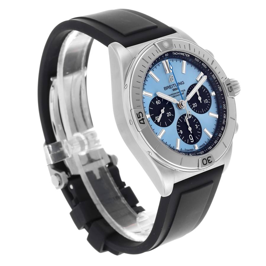 Orologio replica da uomo: Breitling Chronomat B01, quadrante blu ghiaccio, acciaio, PB0134 — di alta qualità – Foto 3