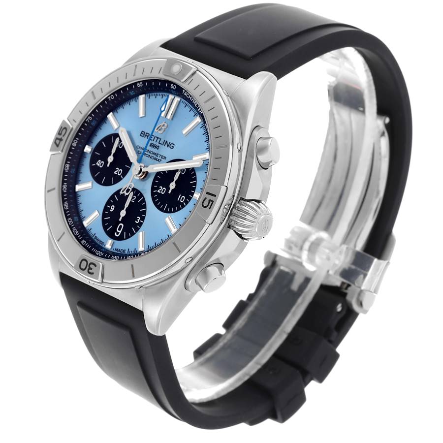 Orologio replica da uomo: Breitling Chronomat B01, quadrante blu ghiaccio, acciaio, PB0134 — di alta qualità – Foto 4