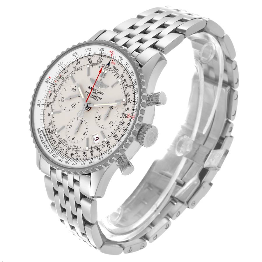 Orologio replica da uomo: Breitling Navitimer 01, edizione limitata, quadrante argentato, acciaio, AB0123 — di qualità superiore – Foto 4