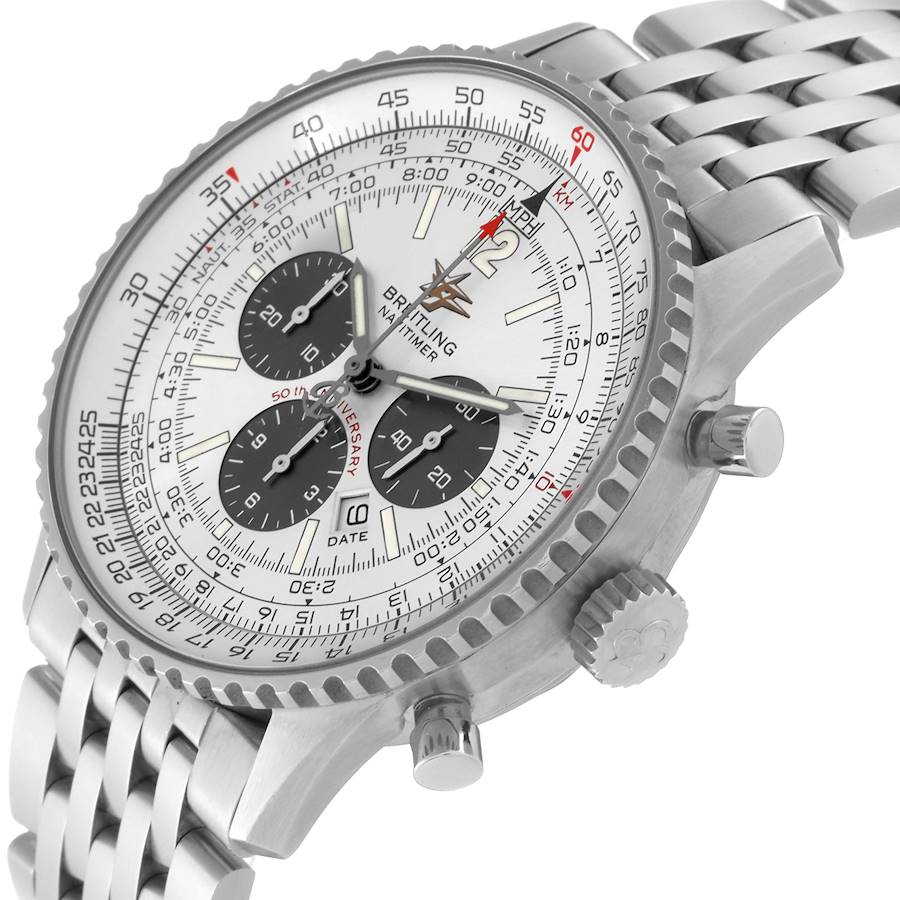 Orologio replica da uomo: Breitling Navitimer, 50° anniversario, quadrante argentato, A41322 — prestigioso – Foto 5