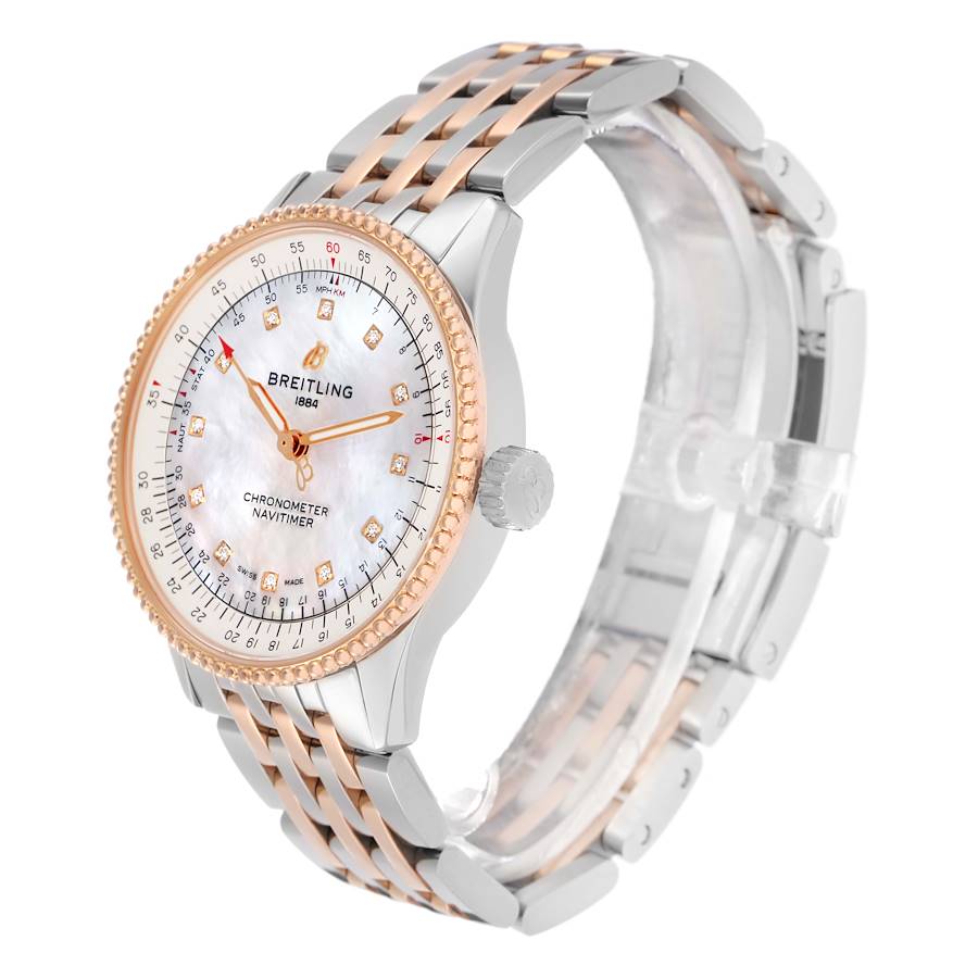 Orologio replica da donna: Breitling Navitimer 35, quadrante in madreperla con diamanti, acciaio, U17395 — immancabile – Foto 4
