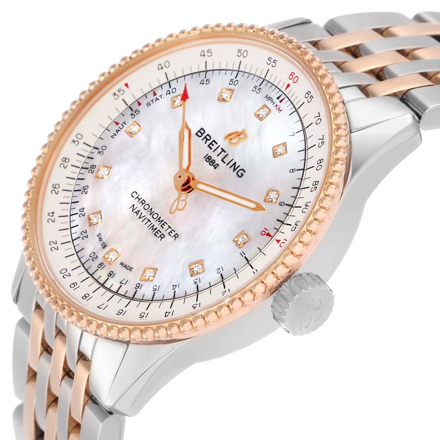 Orologio replica da donna: Breitling Navitimer 35, quadrante in madreperla con diamanti, acciaio, U17395 — immancabile – Foto 5