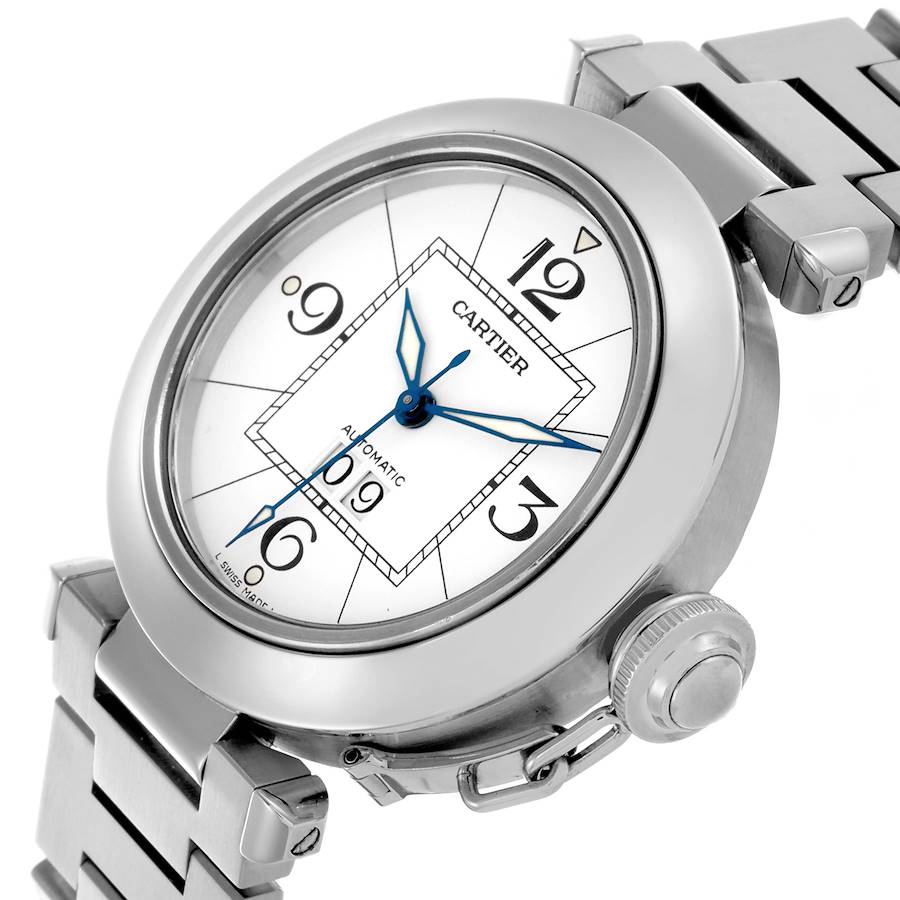 Orologio replica da uomo: Cartier Pasha C Big Date, misura intermedia, acciaio, W31055M7 — in evidenza – Foto 5