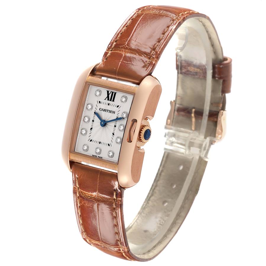 Orologio replica da donna: Cartier Tank Anglaise, misura piccola, oro rosa, diamanti, WJTA0007 — ricercato – Foto 4