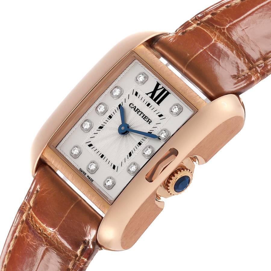 Orologio replica da donna: Cartier Tank Anglaise, misura piccola, oro rosa, diamanti, WJTA0007 — ricercato – Foto 5