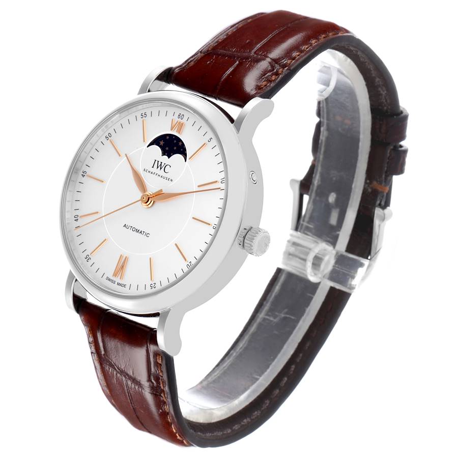 Orologio replica da uomo: IWC Portofino, fasi lunari, quadrante argentato, acciaio, IW459401 — economico – Foto 4