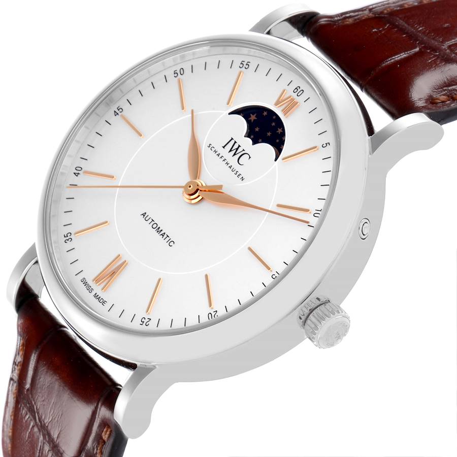 Orologio replica da uomo: IWC Portofino, fasi lunari, quadrante argentato, acciaio, IW459401 — economico – Foto 5