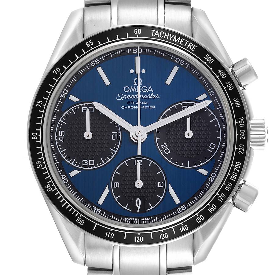 Replica Omega Speedmaster Racing da uomo, acciaio e quadrante blu, 326.30.40.50.03.001