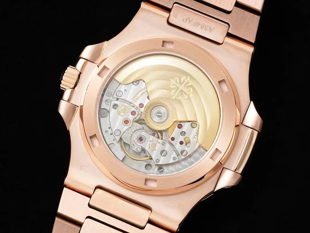 Orologio replica: Patek Philippe 40 mm, oro rosa, quadrante nero, interamente tempestato di pietre — straordinario – Foto 7