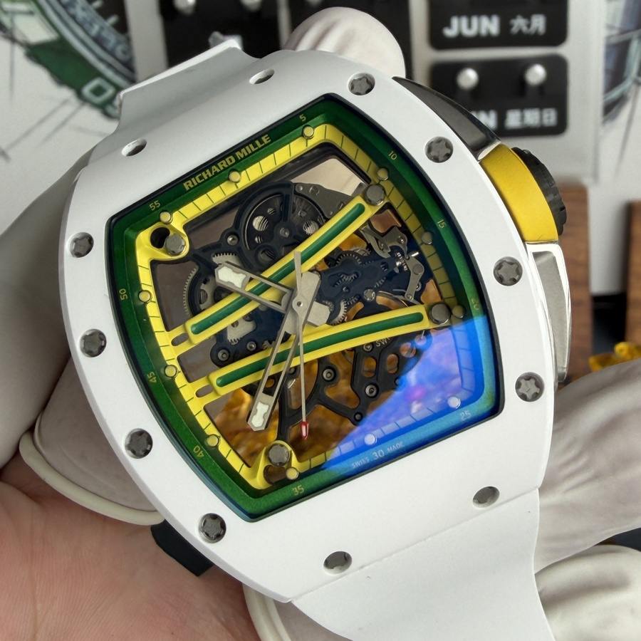 Orologio replica: Richard Mille RM 61-01, ceramica bianca, Asia, edizione limitata, movimento Vaucher, 42,7 mm X 50,23 mm — affascinante – Foto 3