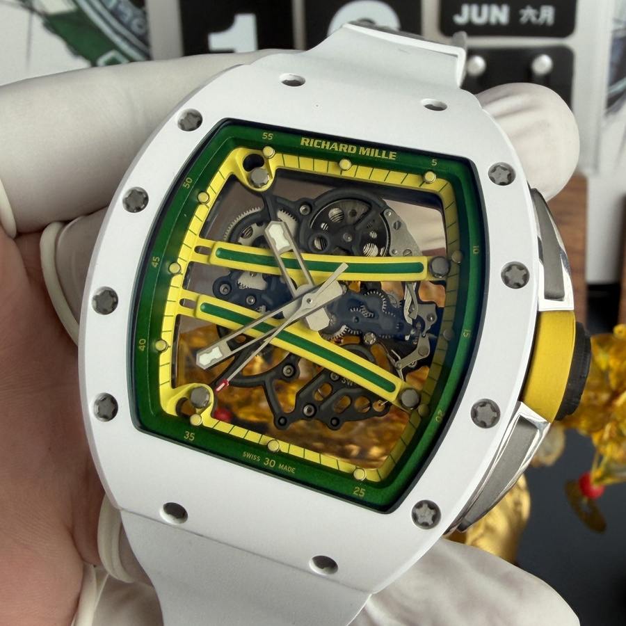 Orologio replica: Richard Mille RM 61-01, ceramica bianca, Asia, edizione limitata, movimento Vaucher, 42,7 mm X 50,23 mm — affascinante – Foto 4