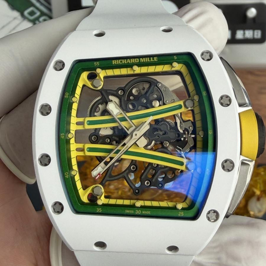 Orologio replica: Richard Mille RM 61-01, ceramica bianca, Asia, edizione limitata, movimento Vaucher, 42,7 mm X 50,23 mm — affascinante – Foto 5