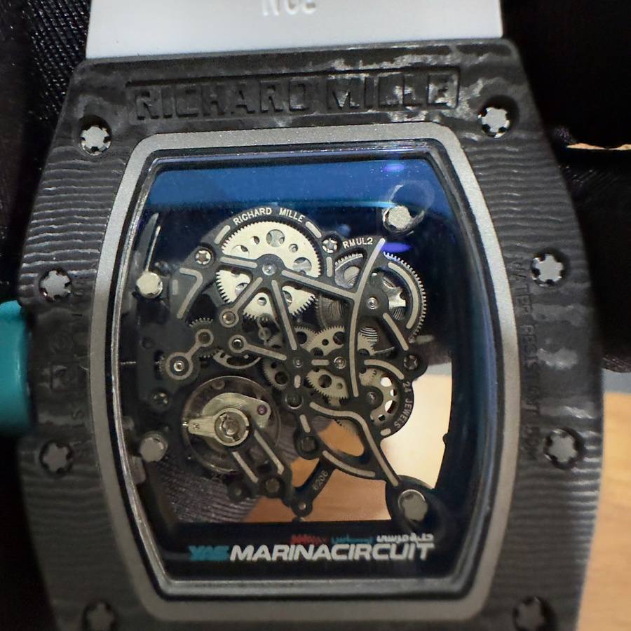 Orologio replica: Richard Mille RM055 Yas Marina Circuit, su misura, NTPT, fibra di carbonio, 1:1, movimento Vaucher — seducente – Foto 11