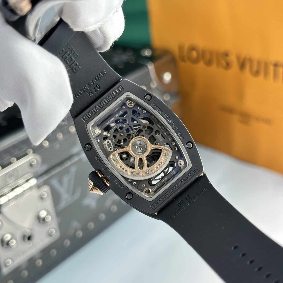 Orologio replica: Richard Mille RM 07-01, ceramica, oro rosa, Black Lip 45.32 X 32,3 mm — di prima scelta – Foto 7