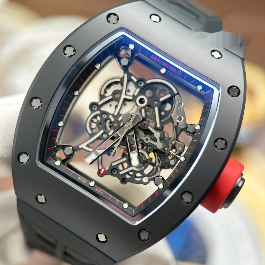 Orologio replica: Richard Mille RM 055 Bubba Watson, ceramica nera, Dubail, edizione, cinturino in gomma, ZF 42,7 mm — amatissimo – Foto 5