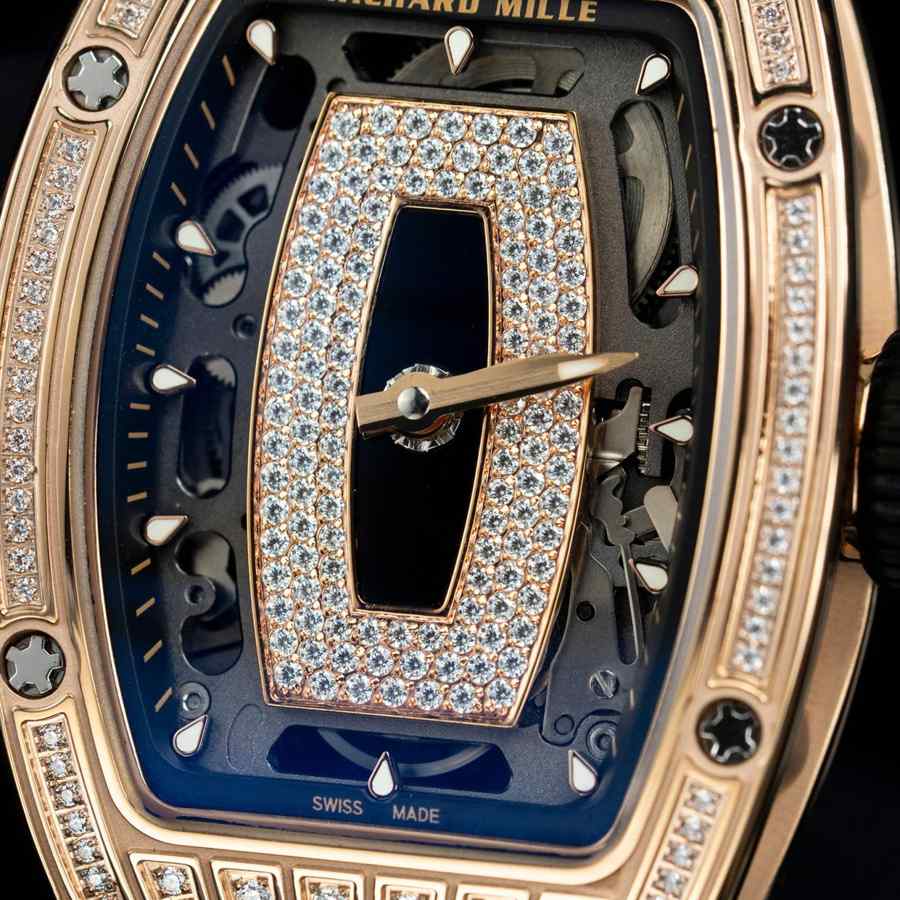 Orologio replica: Richard Mille RM 07-01, oro rosa, diamanti, onice, quadrante, cinturino in gomma, ZF 45.32 X 32,3 mm — classico – Foto 4