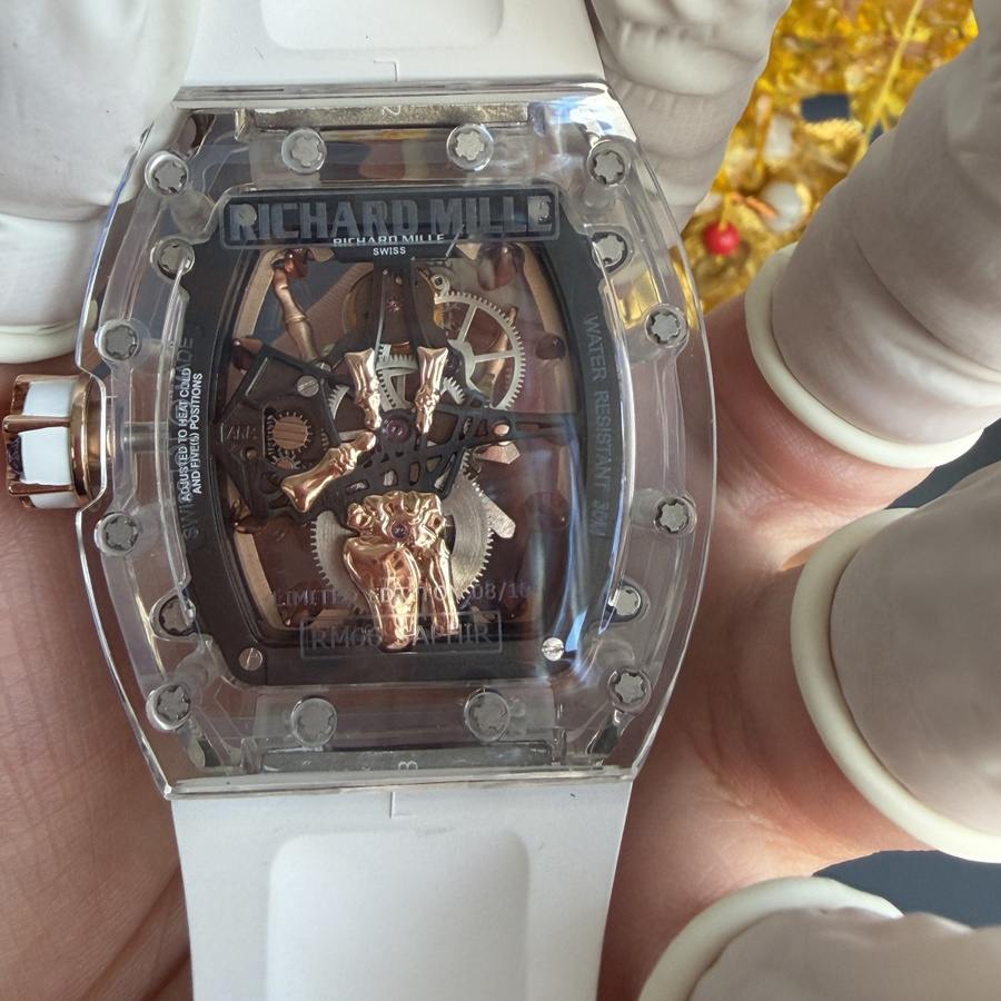 Orologio replica: Richard Mille RM 66, volante, tourbillon, su misura, autentico, bianco, zaffiro, 42,7 mm X 49,94 mm — conveniente – Foto 9