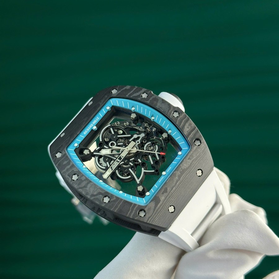 Orologio replica: 1:1 Richard Mille RM055 Yas Marina Circuit Carbon TPT, braccialetto di gomma bianco, ZF, manifattura, 42,7 mm — di prima scelta – Foto 3