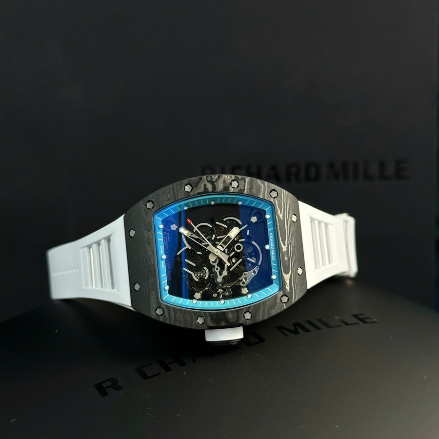 Orologio replica: 1:1 Richard Mille RM055 Yas Marina Circuit Carbon TPT, braccialetto di gomma bianco, ZF, manifattura, 42,7 mm — di prima scelta – Foto 4
