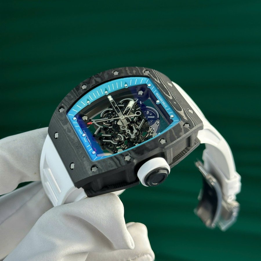 Orologio replica: 1:1 Richard Mille RM055 Yas Marina Circuit Carbon TPT, braccialetto di gomma bianco, ZF, manifattura, 42,7 mm — di prima scelta – Foto 5
