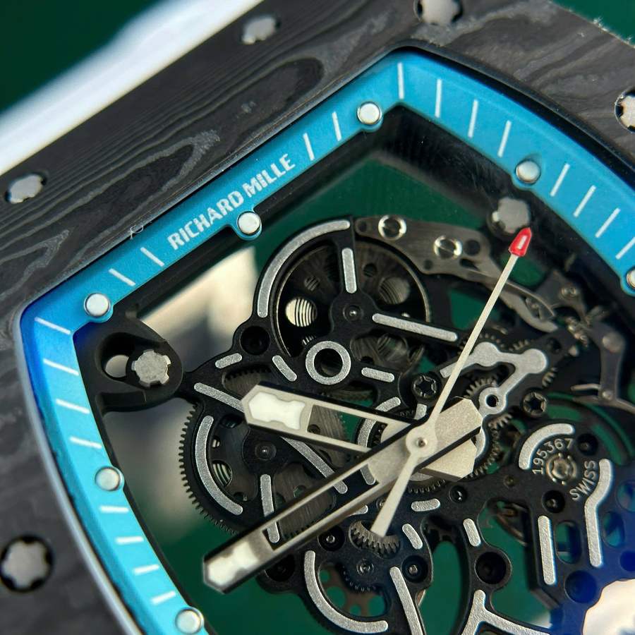 Orologio replica: 1:1 Richard Mille RM055 Yas Marina Circuit Carbon TPT, braccialetto di gomma bianco, ZF, manifattura, 42,7 mm — di prima scelta – Foto 6