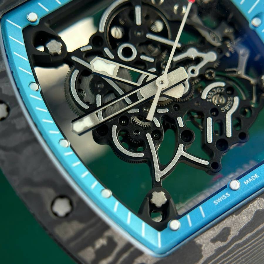 Orologio replica: 1:1 Richard Mille RM055 Yas Marina Circuit Carbon TPT, braccialetto di gomma bianco, ZF, manifattura, 42,7 mm — di prima scelta – Foto 8