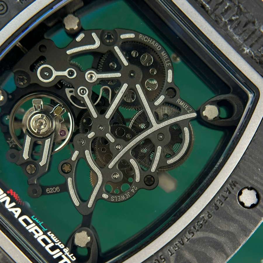 Orologio replica: 1:1 Richard Mille RM055 Yas Marina Circuit Carbon TPT, braccialetto di gomma bianco, ZF, manifattura, 42,7 mm — di prima scelta – Foto 11
