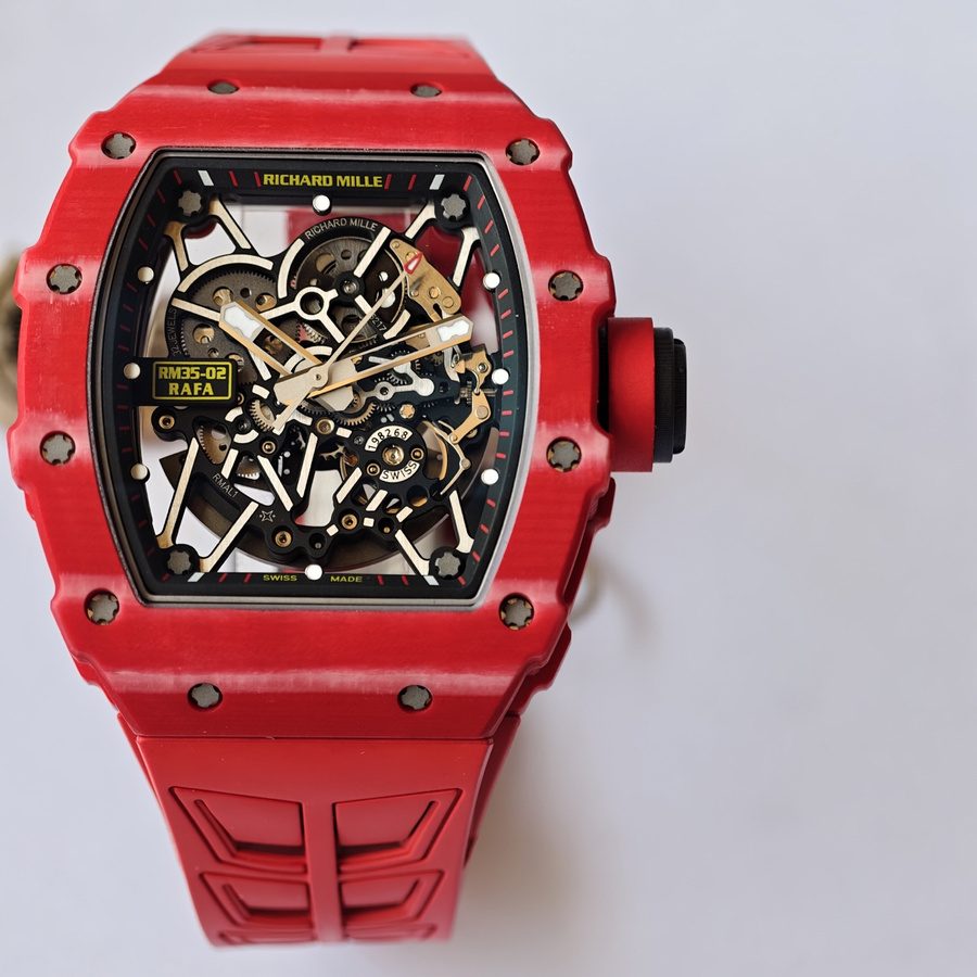 Orologio replica: Richard Mille RM 35-02, rosso, Quartz TPT Rafael Nadal, su misura, Umi, manifattura, 49,94 mm X 44,5 mm — durevole – Foto 4