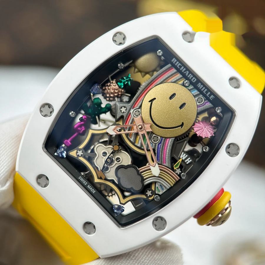 Orologio replica: Richard Mille RM 88, automatico, tourbillon, Smiley, ceramica bianca, 48.15 X 39,74 mm — eccellente – Foto 3