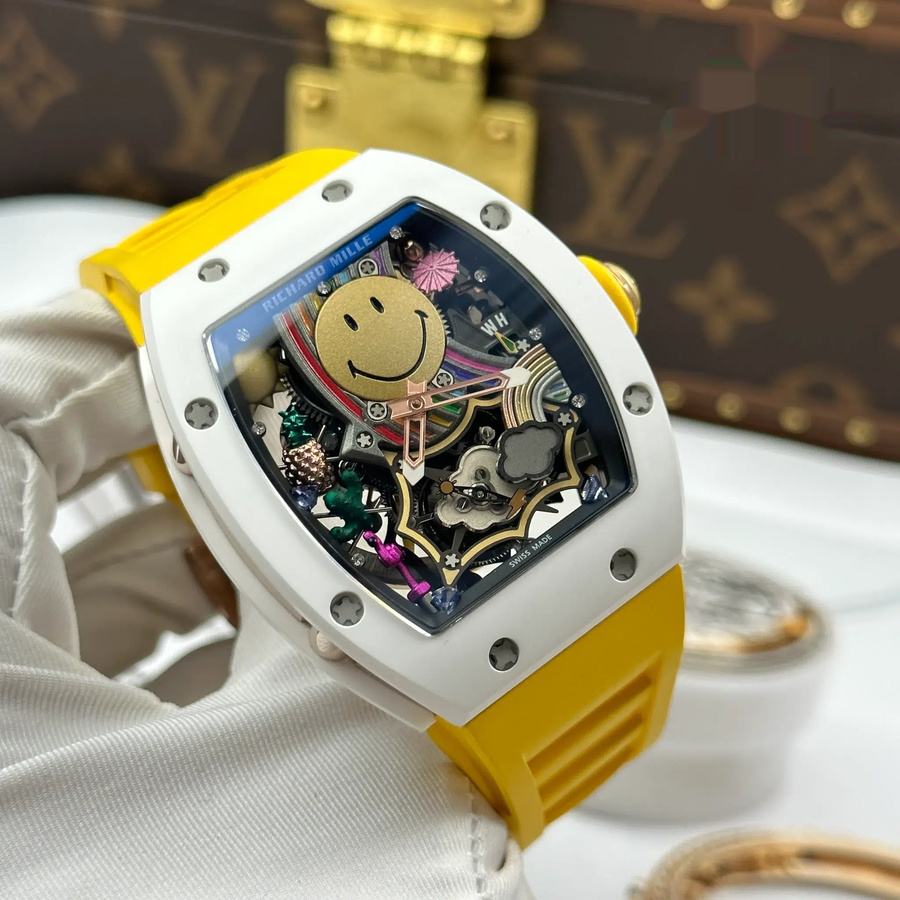 Orologio replica: Richard Mille RM 88, automatico, tourbillon, Smiley, ceramica bianca, 48.15 X 39,74 mm — eccellente – Foto 4