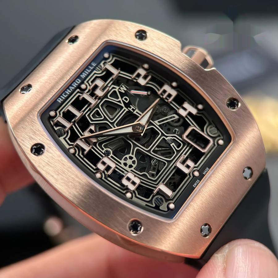 Orologio replica: Richard Mille RM 67-01, oro rosa, automatico, ultrapiatto, cinturino in gomma, 38,7 mm X 47,5 mm — raffinato – Foto 5
