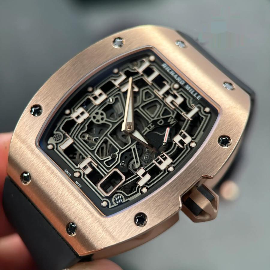 Orologio replica: Richard Mille RM 67-01, oro rosa, automatico, ultrapiatto, cinturino in gomma, 38,7 mm X 47,5 mm — raffinato – Foto 6