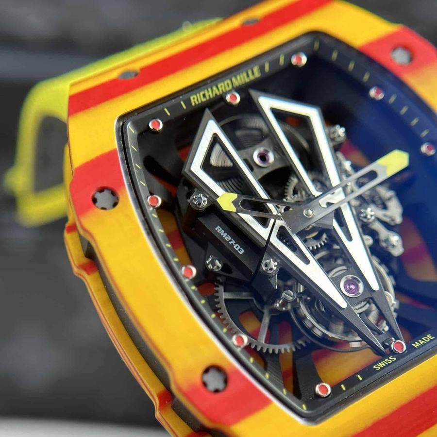 Orologio replica: Richard Mille RM 27-03 Rafael Nadal, tourbillon, Carbon TPT 40,3 mm — celebre – Foto 5
