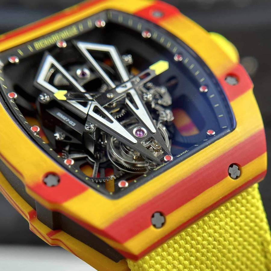Orologio replica: Richard Mille RM 27-03 Rafael Nadal, tourbillon, Carbon TPT 40,3 mm — celebre – Foto 6