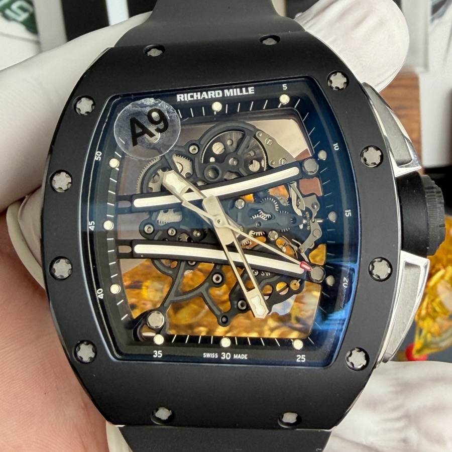 Orologio replica: Richard Mille RM 61-01 Yohan Blake, interamente nero, movimento Vaucher, 42,7 mm X 50,23 mm — affascinante – Foto 5