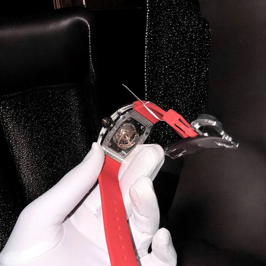 Orologio replica: Richard Mille RM 07-01 Red Lip, misura media, con diamanti incastonati, lavorazione, moissanite — alla moda – Foto 6