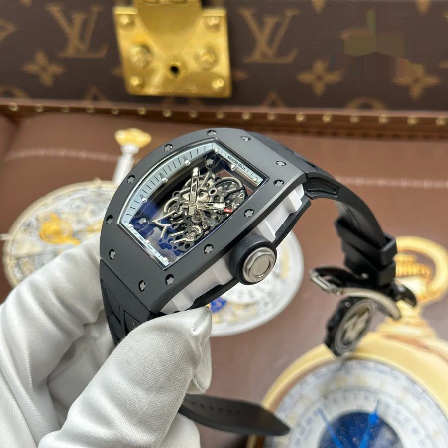 Orologio replica: Richard Mille RM 055 Bubba Watson, ceramica nera, Asia, Exclusive 50, pezzi, cinturino in gomma, ZF 42,7 mm — molto richiesto – Foto 3