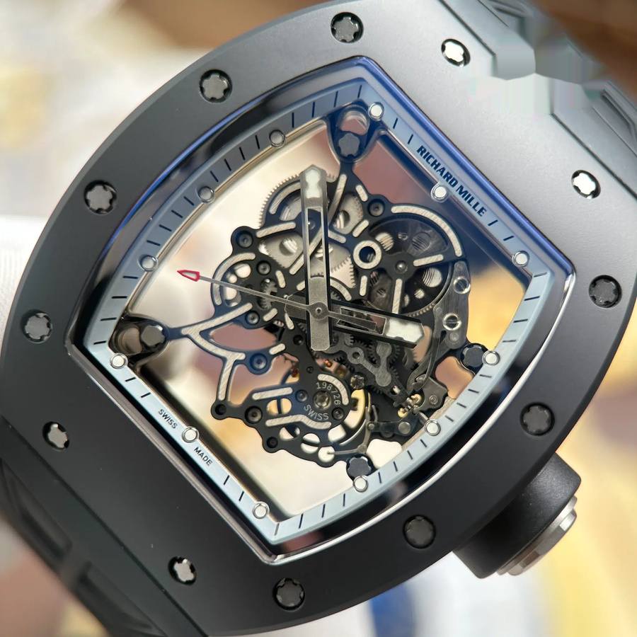 Orologio replica: Richard Mille RM 055 Bubba Watson, ceramica nera, Asia, Exclusive 50, pezzi, cinturino in gomma, ZF 42,7 mm — molto richiesto – Foto 5