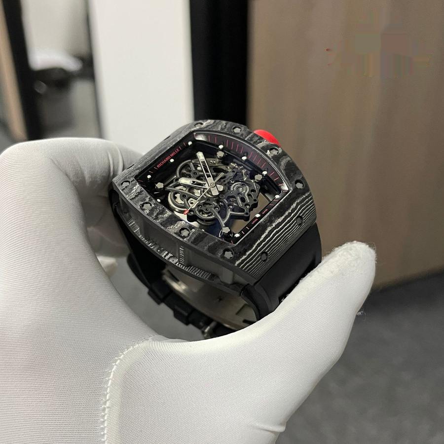 Orologio replica: Richard Mille RM 055 Bubba Watson, scuro, su misura, NTPT, fibra di carbonio, movimento Vaucher — in evidenza – Foto 3