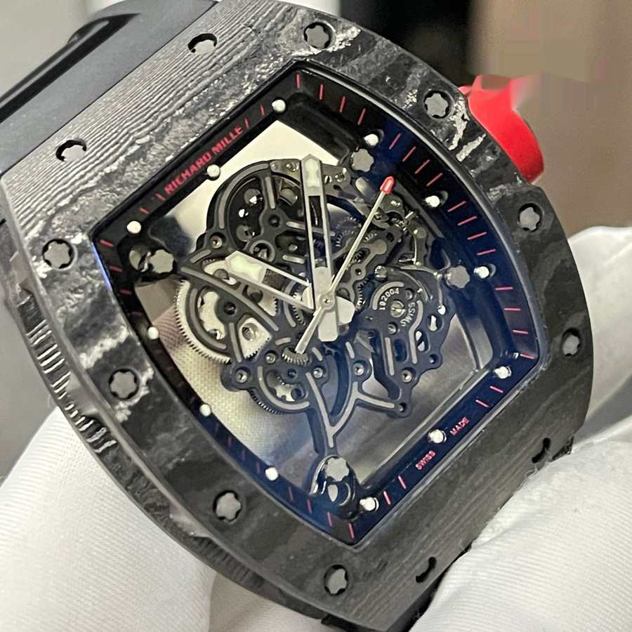 Orologio replica: Richard Mille RM 055 Bubba Watson, scuro, su misura, NTPT, fibra di carbonio, movimento Vaucher — in evidenza – Foto 5