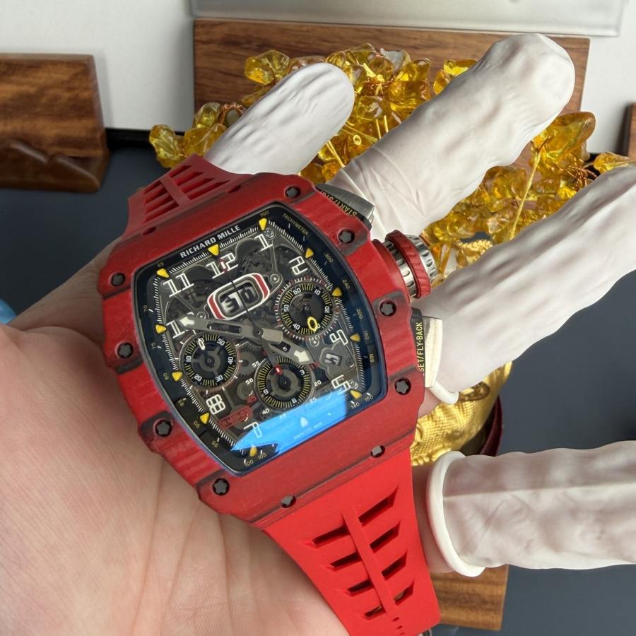 Orologio replica: Richard Mille RM 11-03, rosso, Quartz TPT, automatico, cronografo, 49.94 X 44,5 mm — finemente realizzato – Foto 3
