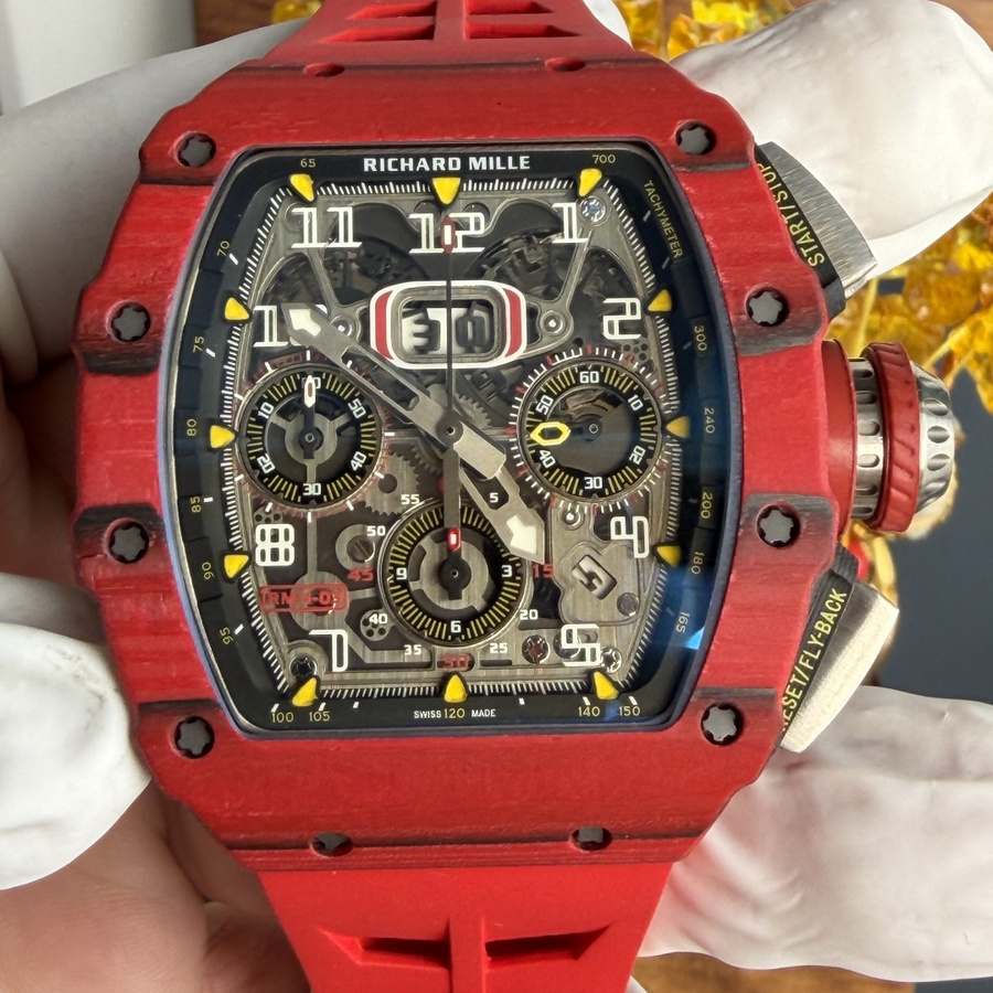 Orologio replica: Richard Mille RM 11-03, rosso, Quartz TPT, automatico, cronografo, 49.94 X 44,5 mm — finemente realizzato – Foto 5