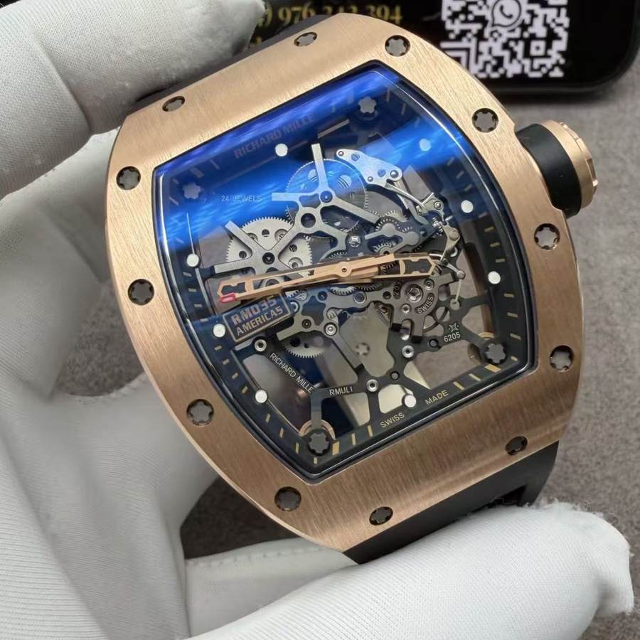 Orologio replica: Richard Mille RM 035, su misura, 18K, massiccio, oro, movimento Vaucher, 39,7 mm X 48 mm — di alta gamma – Foto 2