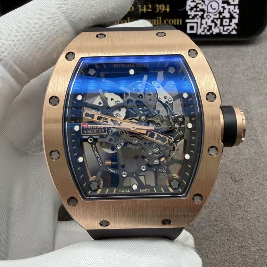 Orologio replica: Richard Mille RM 035, su misura, 18K, massiccio, oro, movimento Vaucher, 39,7 mm X 48 mm — di alta gamma – Foto 4