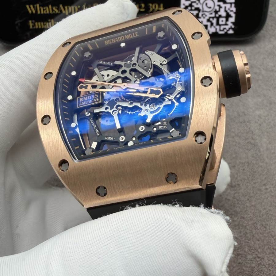 Orologio replica: Richard Mille RM 035, su misura, 18K, massiccio, oro, movimento Vaucher, 39,7 mm X 48 mm — di alta gamma – Foto 7