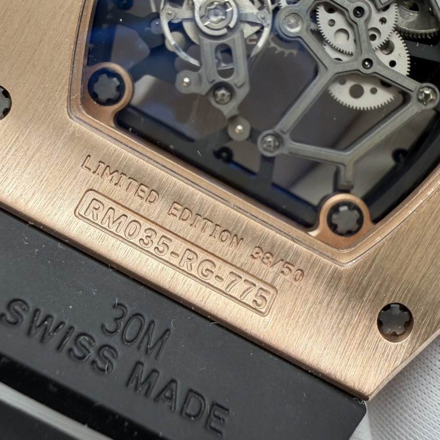 Orologio replica: Richard Mille RM 035, su misura, 18K, massiccio, oro, movimento Vaucher, 39,7 mm X 48 mm — di alta gamma – Foto 15