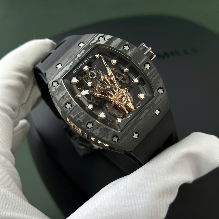 Orologio replica: Richard Mille RM 66, volante, tourbillon, carica manuale, Carbon TPT 42,7 mm X 49,94 mm — ad alte prestazioni – Foto 3