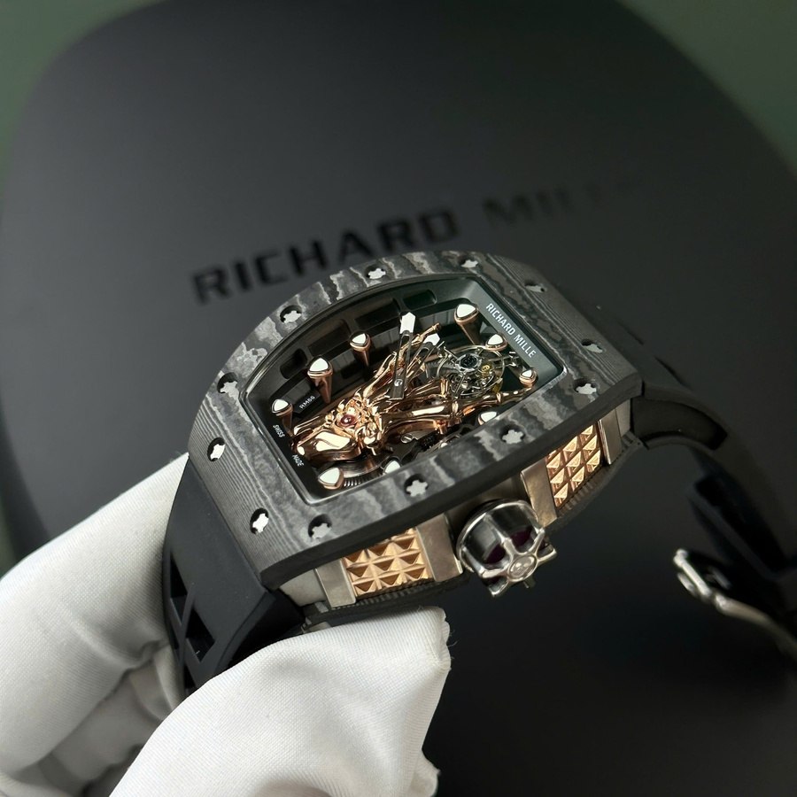 Orologio replica: Richard Mille RM 66, volante, tourbillon, carica manuale, Carbon TPT 42,7 mm X 49,94 mm — ad alte prestazioni – Foto 4