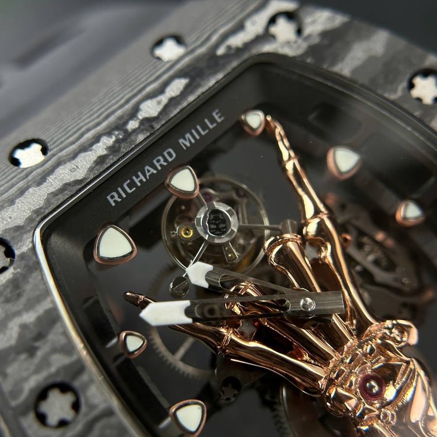 Orologio replica: Richard Mille RM 66, volante, tourbillon, carica manuale, Carbon TPT 42,7 mm X 49,94 mm — ad alte prestazioni – Foto 5