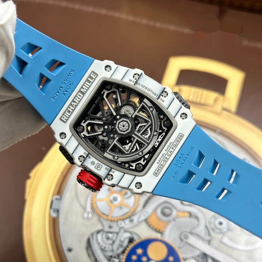 Orologio replica: Richard Mille RM 35-03 Rafael Nadal, bianco, Quartz TPT 43,2 mm X 50 mm — impeccabile – Foto 11